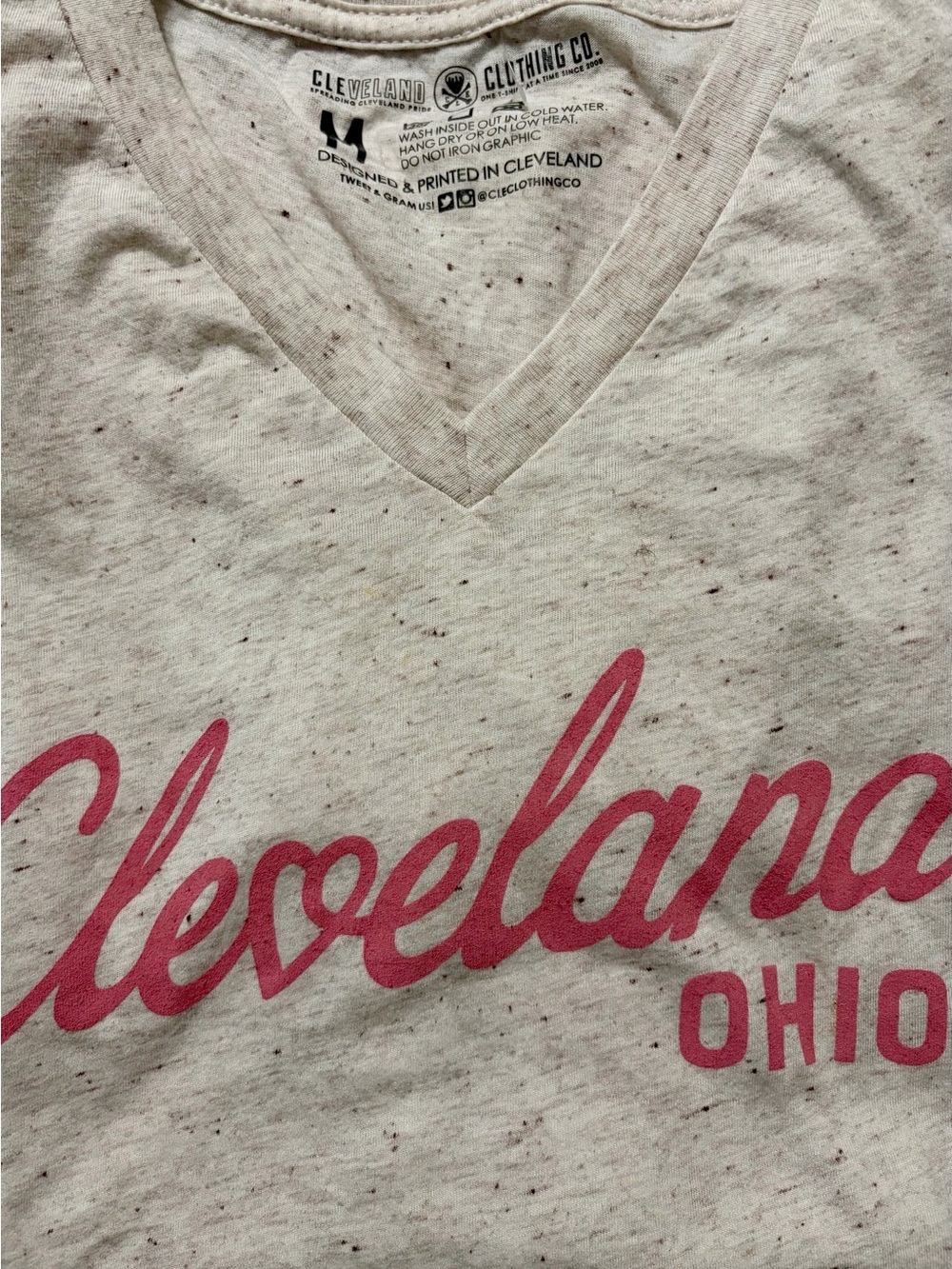 Women's Light Beige Speckled Short-Sleeve Tee